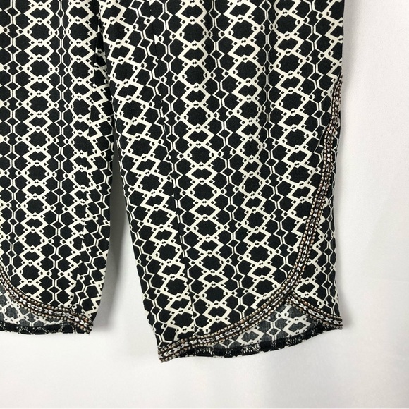 Anthropologie Hei Hei Black & White Tulip Hem Printed Soft Pants XS - Picture 4 of 4